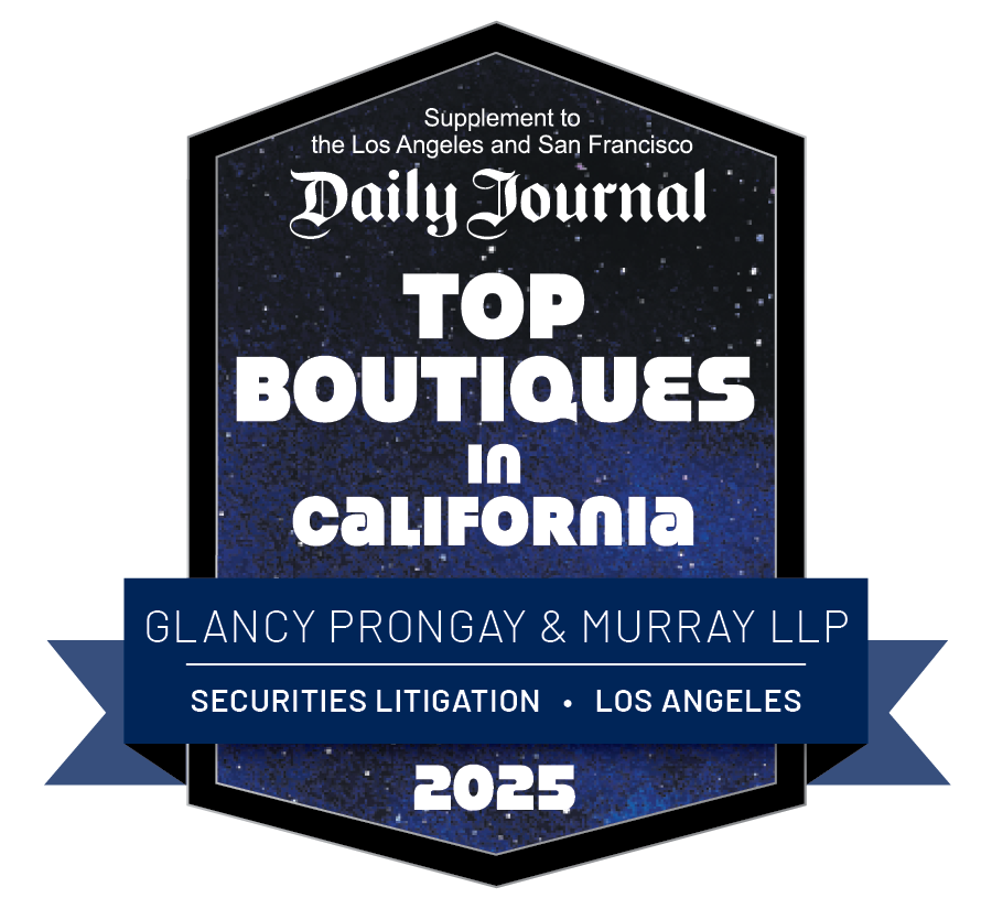 Glancy Prongay & Murray Recognized as a 2025 Top Securities Litigation Boutique by Daily Journal
