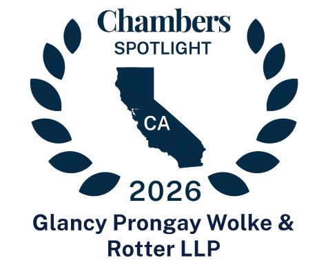 Chambers USA California Spotlight Guide 2026 ranking badge for Glancy Prongay Wolke & Rotter LLP